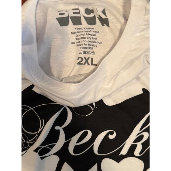 BECK Black Bat Tee in White Size 2XL New without Tag - Picture 5 of 5